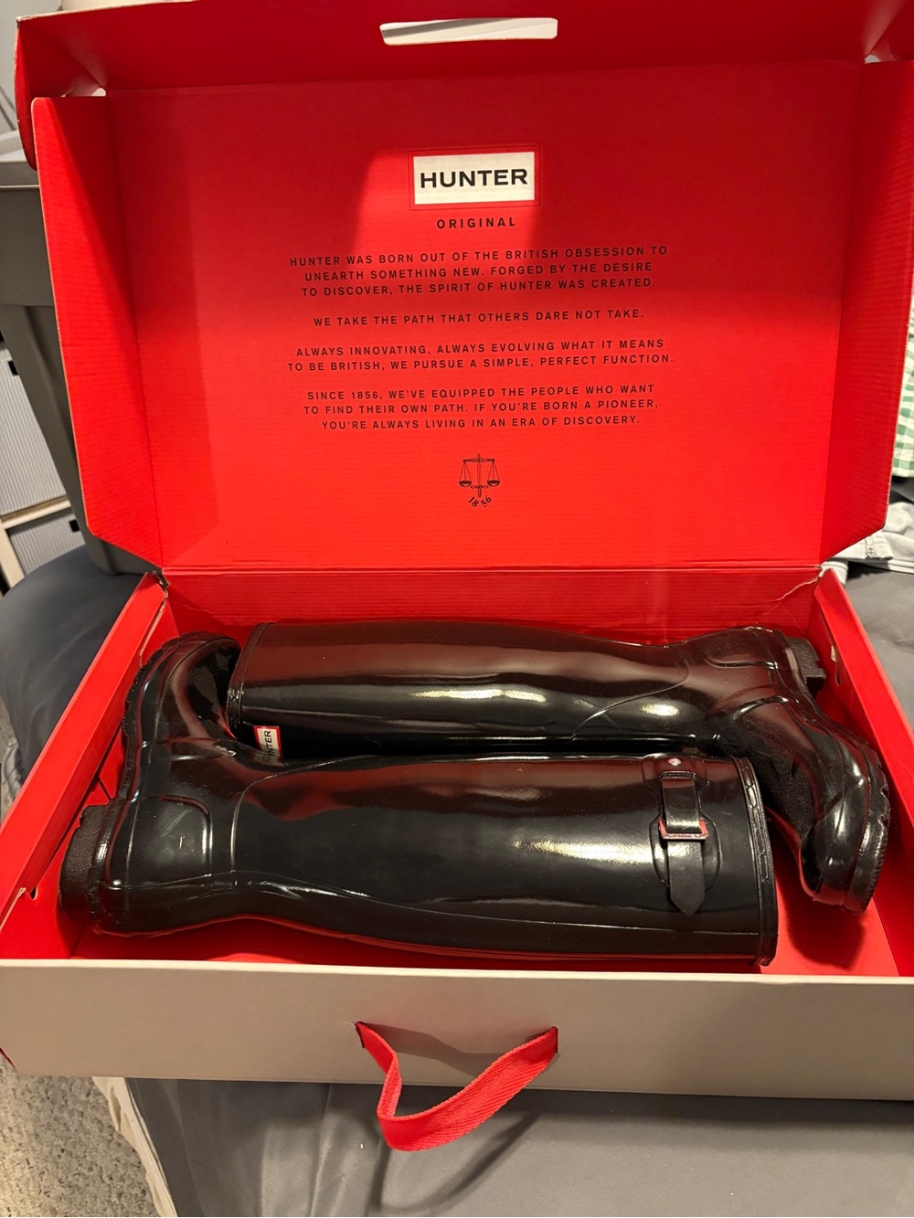 Hunter Gloss Black Tall Rain Boots - Black